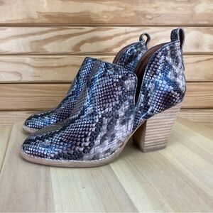Jeffrey Campbell 6 US Snake-Embossed Leather Ankle Booties Boots Shooties NEW